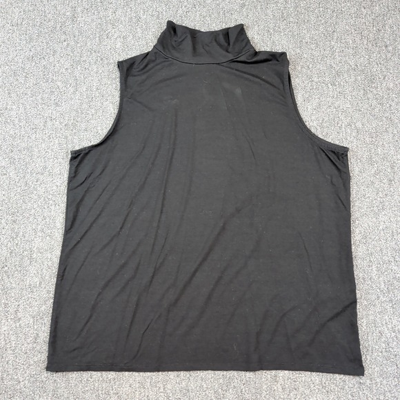 Chico's Minimalist Mock Neck Sleeveless Ultimate Tee XL 3 Black Layering Shell — photo 2